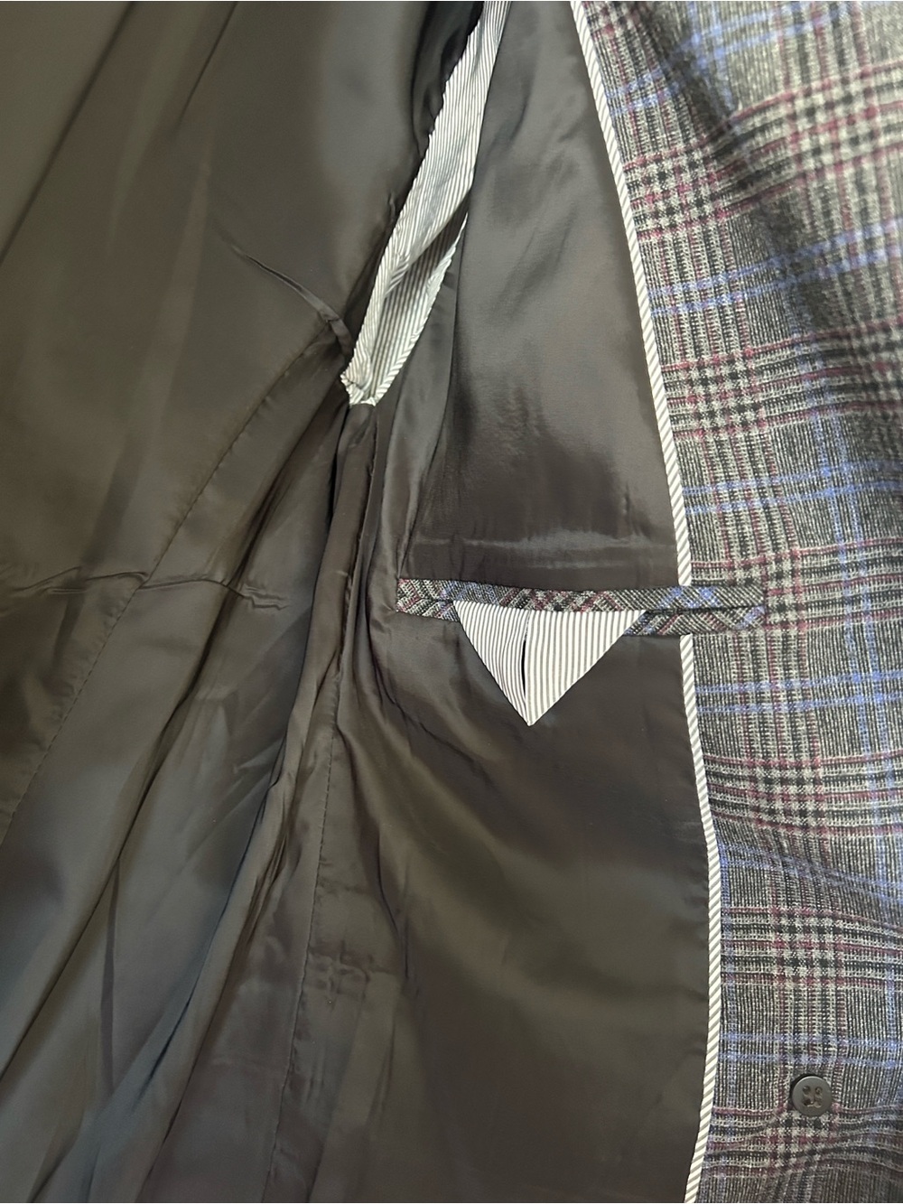 Madewell Gray-Blue Checked Double-Breasted Blazer - Picture 6 of 16
